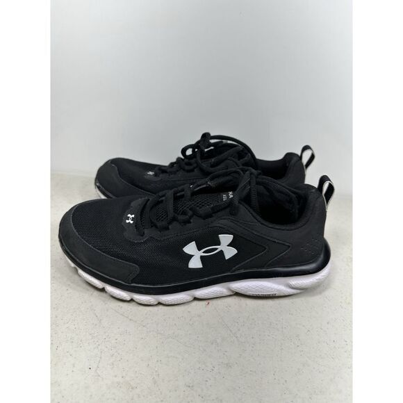 UNDER ARMOUR WOMEN'S CHARGED ASSERT 9 RUNNING SHOE BLACK WHITE SIZE 9 - Picture 4 of 8
